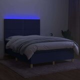  Box spring postelja z vzmetnico LED modra 140x200 cm blago, (20898440) | Shoptok.si