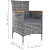  9-dijelni vrtni blagovaonski set od poliratana s jastucima sivi Siva Dužina stola 190 cm | shoptok.hr
