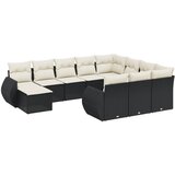  The Living Store Vrtna sedežna garnitura 11-delna z blazinami črn poli ratan - Vrtna Sedežna Garniture, (21463434) | Shoptok.si