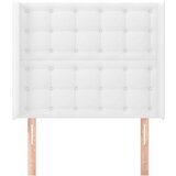 Vzglavje z ušesi belo 103x16x118/128 cm umetno usnje, (20793423) | Shoptok.si