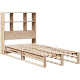 vidaXL Krevet s regalom za knjige bez madraca 90x190 cm masivno drvo | shoptok.hr
