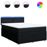  Krevet s oprugama i madracem crni 160x200 cm od tkanine | shoptok.hr