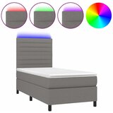  box spring s madracem LED tamnosivi 90x200 cm tkanina | shoptok.hr