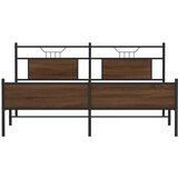 vidaXL Kovinski posteljni okvir brez vzmetnice rjavi hrast 160x200 cm | Shoptok.si