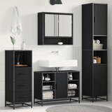  Set namještaja za kupaonicu 3 kom. Crni hrast Konstruirano drvo Smeđa 35 x 37,5 x 188,5 cm | Shoptok.si