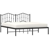 Metalni okvir za krevet s uzglavljem crni 180x200 cm | shoptok.hr
