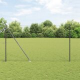 vidaXL heksagonalna ograja Siva 1.6x25 m Jeklo, ograjni stebri z bodicami 13 kos Ø32 mm 180 cm Galvanizirano jeklo | Shoptok.si