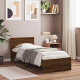 Maison Chic Posteljni okvir - Enojna postelja - Postelja za odrasle brez vzmetnice z vzglavjem rjavi 90x200 cm-J8272, (21766367) | Shoptok.si