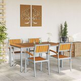  Vrtni Trpezarijski Set Set od 5 Sivi Prirodno Drvo Metal | shoptok.hr