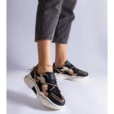 Gemre Valdeza black sneakers adorned with rhinestone laces | Shoptok.si