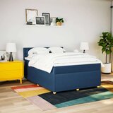  Krevet s oprugama i madracem plavi 140x200 cm od tkanine | shoptok.hr