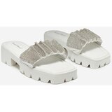 Resti White women's slippers with cubic zirconia Emkoy - Footwear | Shoptok.si