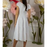 Gemre White midi dress with short sleeves Marisla | shoptok.hr