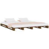 Krevet od paleta boja meda 120 x 200 cm od masivne borovine | Eponuda.com
