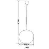 Globo Viseća LED svjetiljka (60 W, Ø x V: 30 x 180 cm, Nikal, E27) | shoptok.hr