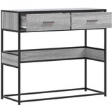 vidaXL Konzolni stol boja hrasta 90x35x80 cm konstruirano drvo | shoptok.hr