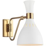 Elstead Lighting Elstead Joan Stenska svetilka z 1 lučjo, mat bela, polirana medenina, E27, (22099204) | Shoptok.si