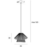  MAXLIGHT P0580 - Visilica na sajli AMALFI 1xE27/15W/230V, prečnik 45 cm, crna | Eponuda.com