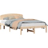 vidaXL Posteljni okvir s hrbtom 120x200 cm iz trdnega borovega lesa | Shoptok.si