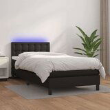  Box spring postelja z vzmetnico LED črna 80x200 cm umetno usnje, (20726720) Cene