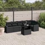 vidaXL 7-dijelni set vrtnih sofa od poliratana s jastucima crni | shoptok.hr