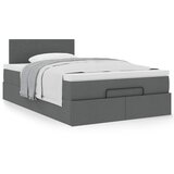 vidaXL Otomanski posteljni okvir z vzmetnico siv 120x190 cm blago Cene