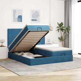 Maison Chic Otomanski Posteljni okvir - Dvoposteljna postelja - Zakonska postelja z vzmetnicami moder 180x200cm žamet-J868, (21761680) | Shoptok.si