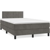 Box spring krevet s madracem tamnosivi 120 x 200 cm baršunasti | shoptok.hr