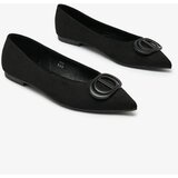 Resti Black women's pointed-toe ballerinas with embellishment on the nose Tidita Cijene