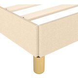  Posteljni okvir z vzglavjem krem 90x190 cm blago | Shoptok.si