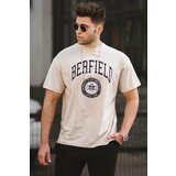 Madmext Men's Beige Plain T-Shirt 4999 Cene