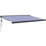  Tenda na uvlačenje plavo-bijela 4 x 3 m od tkanine i aluminija | shoptok.hr