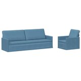  Set sofe 2 pcs Plava Kordura tekstil - Plava 1-Sjedalo + 3-Sjedalo (210 cm) | shoptok.hr