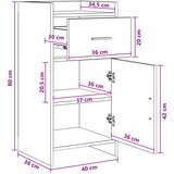  Kreveta Bijela 40 x 36 x 80 cm Konstruirano drvo | shoptok.hr