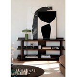 Rowico Stranska mizica z mizno ploščo v hrastovem dekorju v temni naravni barvi 43x150 cm Kilian – | Shoptok.si