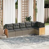  6-dijelni set vrtnih sofa od poliratana s jastucima sivi | shoptok.hr