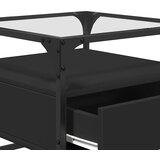  Stolić za kavu sa staklenom površinom crni 50x50x45 cm čelični | shoptok.hr