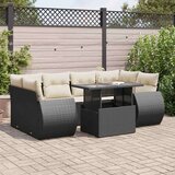 vidaXL 7-dijelni set vrtnih sofa od poliratana s jastucima crni | shoptok.hr