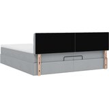 vidaXL Otomanski posteljni okvir z vzmetnico svetlo siv 200x200 cm | Shoptok.si