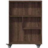 vidaXL Voziček za shranjevanje rjavi hrast 48x13x68 cm inž. les | Shoptok.si