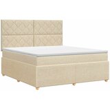  Boxspring krevet s madracem Krem 160 x 200 cm Tkanina Slike