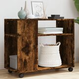 vidaXL Stranska mizica s kolesi dimljen hrast 70x35x60 cm inžen. les Cene