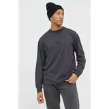 Abercrombie & Fitch Pamučna majica dugih rukava boja: siva, jednobojni model