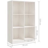  Ormarić za knjige bijeli 70x33x110 cm od masivne borovine | shoptok.hr