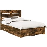 vidaXL Konstrukcija postelje s predalom Dimljeni oreh 120 x 190 cm, (5000113602) | Shoptok.si
