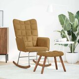  Stolica za ljuljanje s osloncem za noge smeđa baršunasta | shoptok.hr