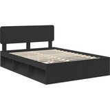  Konstrukcija postelje Črna 140 x 200 cm Masivno borovo les, (5000102626) | Shoptok.si