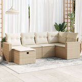 vidaXL 6-dijelni set vrtnih sofa s jastucima bež od poliratana | shoptok.hr