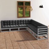  Sedežna garnitura 7-delna z blazinami trdna borovina | Shoptok.si