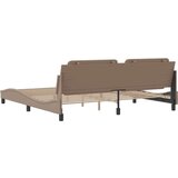  Posteljni okvir z vzglavjem kapučino 200x200 cm umetno usnje | Shoptok.si